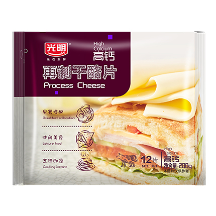 光明高鈣奶酪200g片裝再制干酪