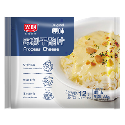 光明全脂奶酪原味200g片裝再制干酪