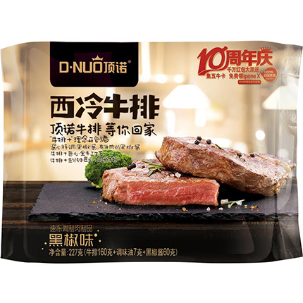 頂諾西冷牛排(黑椒味)227g